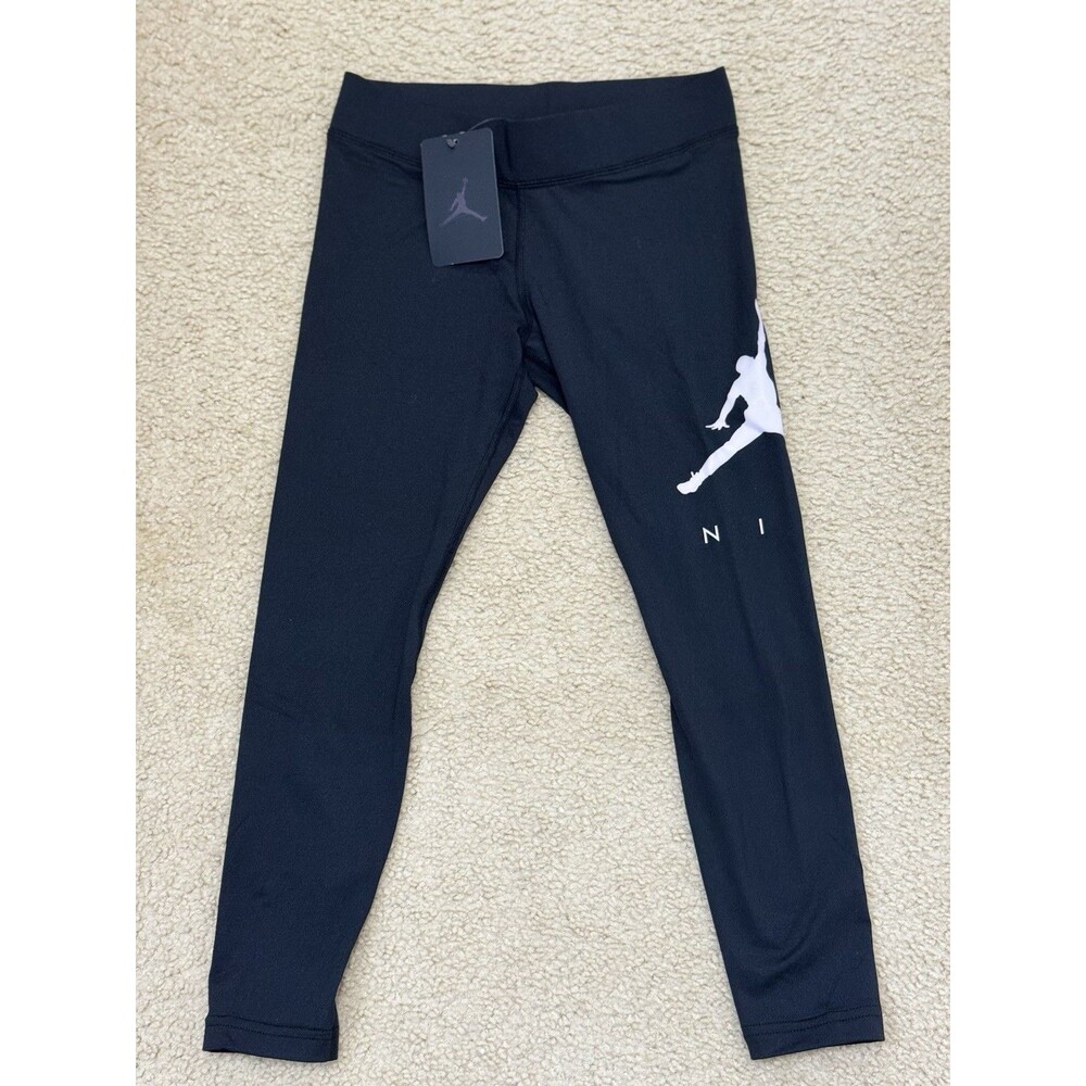 NWT Nikehad Jordan Leggings Jumpman By Nike Black/White Girls Size M 10-12yrs